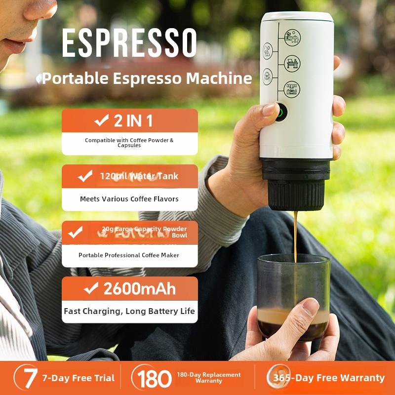 铠食2祇海豚便携意式咖啡机胶囊家用半自动小型户外车载充电咖啡