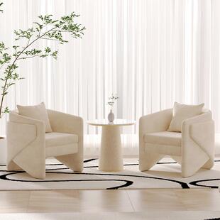 轻奢会客沙发茶几单人休闲客厅美容院休息区酒店洽谈接待桌椅组合