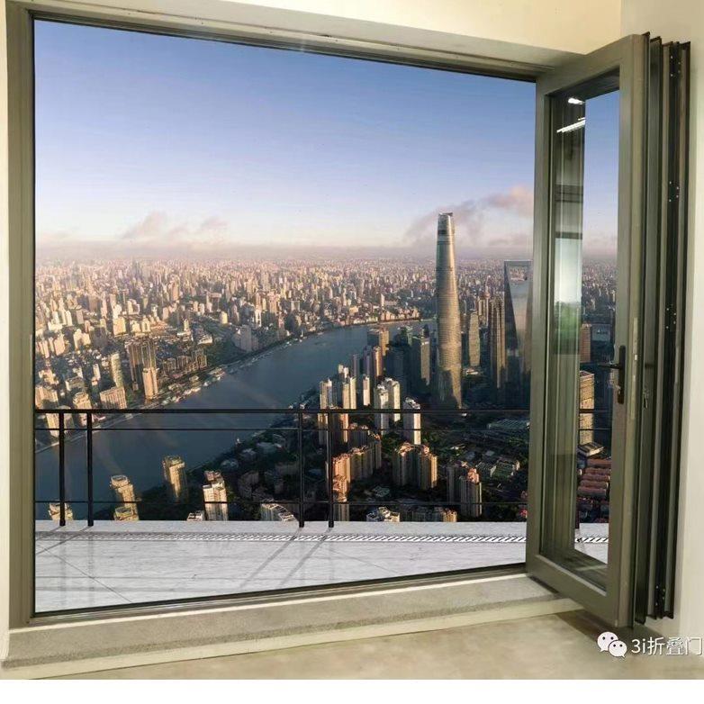 北京断桥铝合金折叠门重型折叠窗上下提拉隔断推拉移门商铺玻璃门