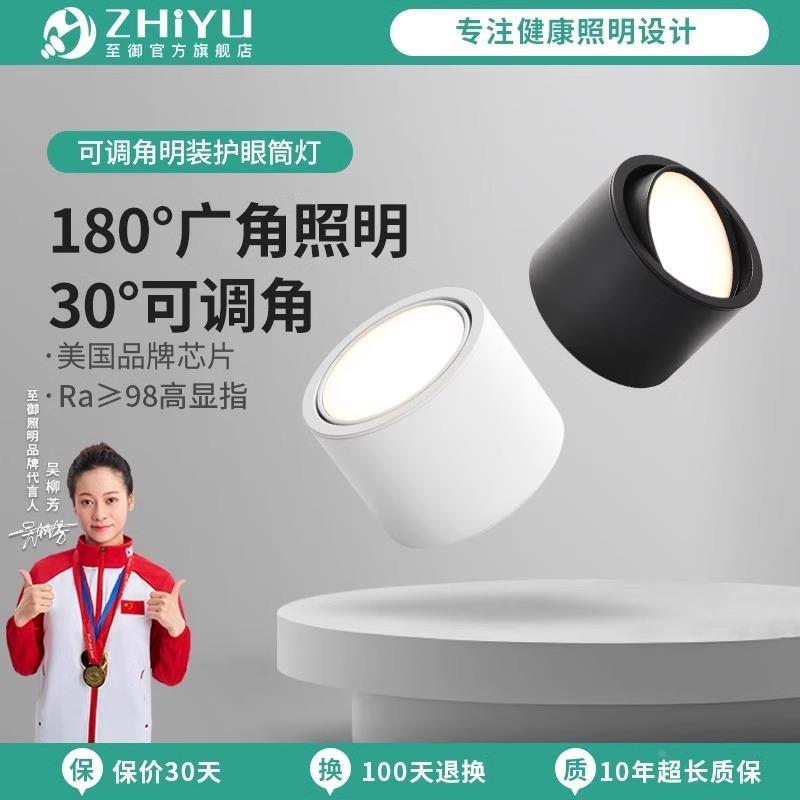 至御明装筒灯可调角度卫生间客厅免开孔卧室玄关过道无主灯具照明