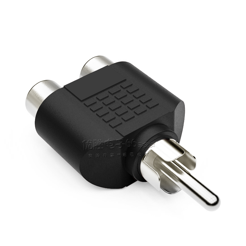 包邮 音频转接头单莲花头转双莲花座 RCA公转2RRCA母 一分二转接