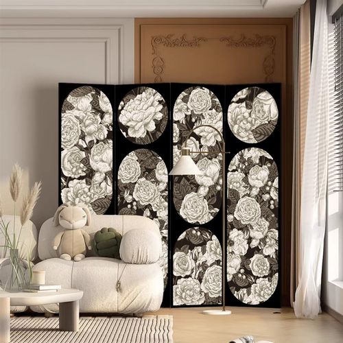 中古侘寂风双面屏风隔断家用可移动遮挡卧室餐厅玄关客Z厅沙发背