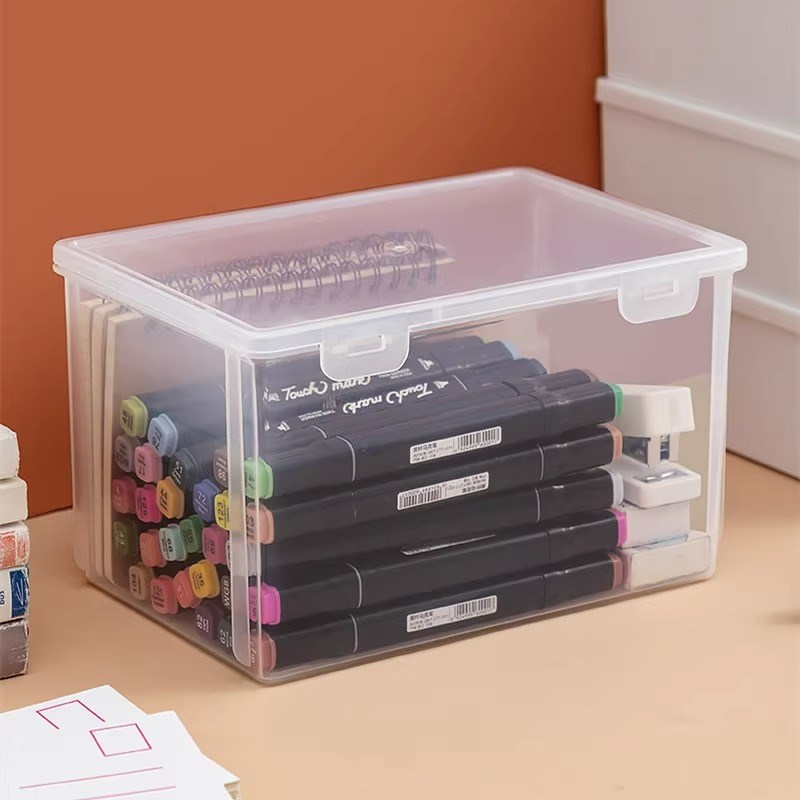 大容量文具盒收纳盒n透明塑料盒子素描画笔马克笔彩铅水彩笔铅笔
