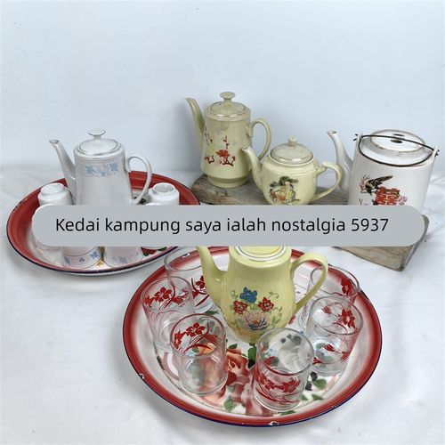 80年代老茶壶老式茶壶茶碗茶杯茶C盘搪瓷盘70年代覆古怀旧老物件