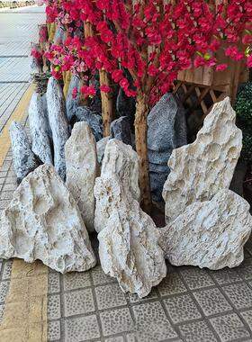 仿真玻璃钢石头景观园林装饰展台店铺庭院创意假山造景装饰摆件