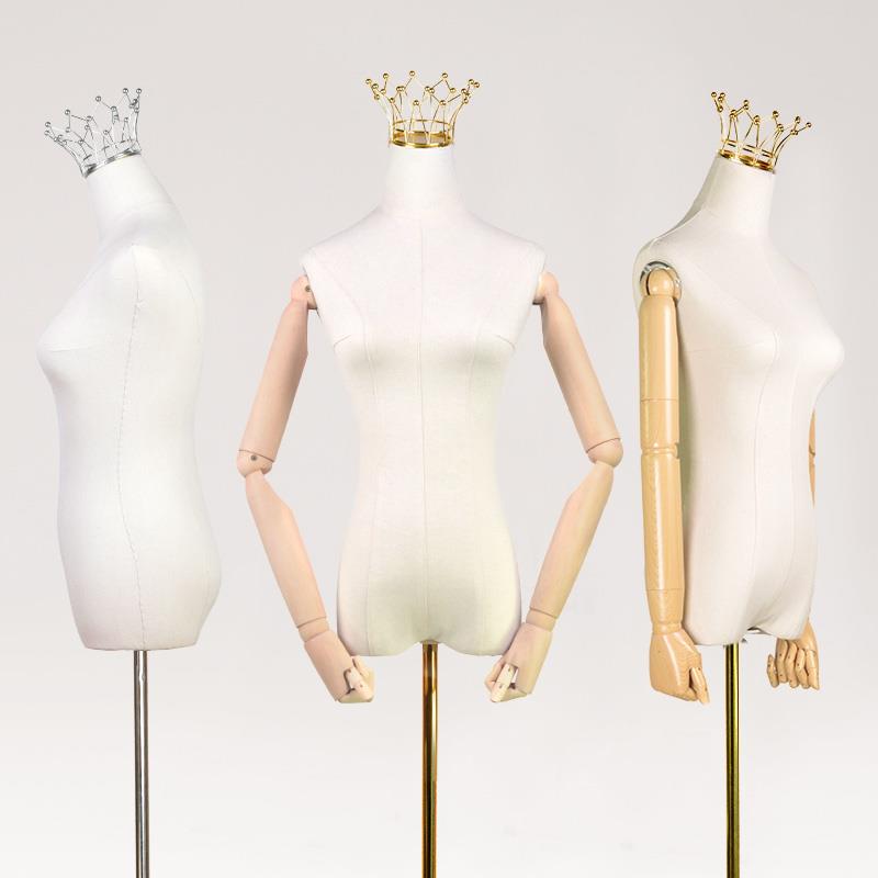 礼服馆女模特架子婚纱店王冠头展示架影楼橱窗半身儿童假人偶模型