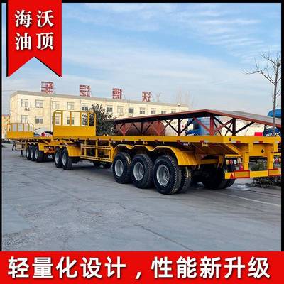 狼狈平板半挂车厂家外蒙狼狈全挂车重型出口平板半挂车配置参数