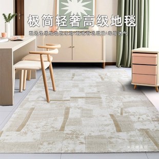 m高级轻奢奶油风卧室床边茶几毯家用地毯 防水防污地毯客厅 可水