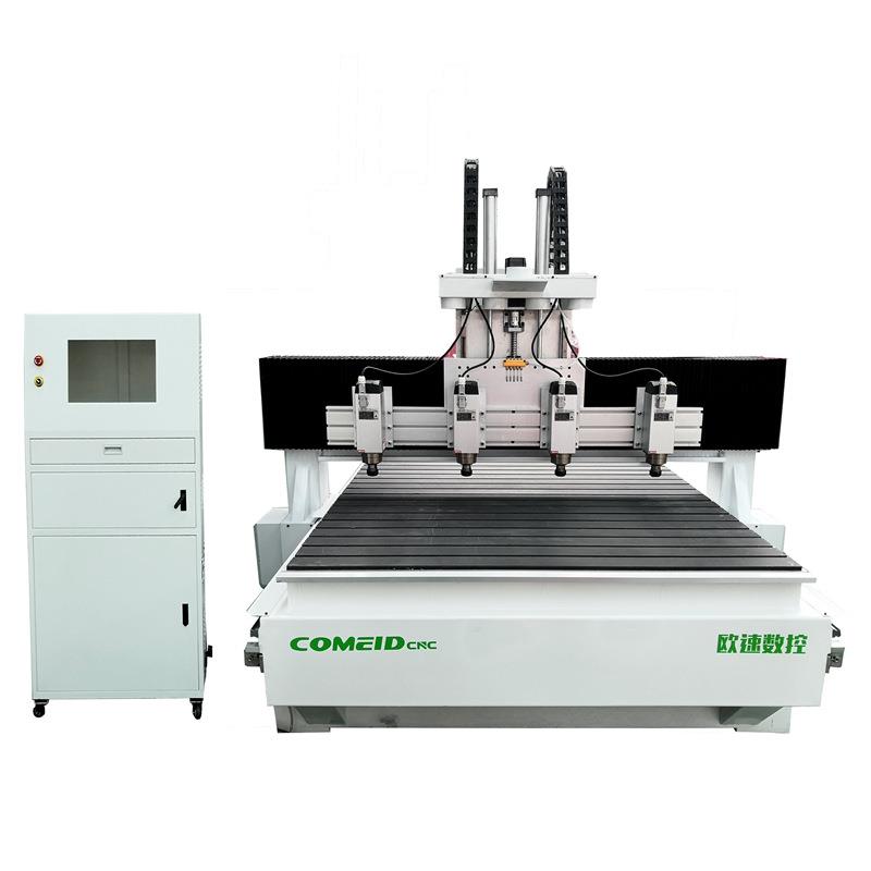 四头木工雕刻机大功率风冷主轴实木雕刻气动压轮四头木工雕刻机