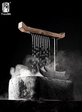 陶迷新中式流水摆件陶瓷循环抽水流水器喷泉招财风水客厅小加湿器