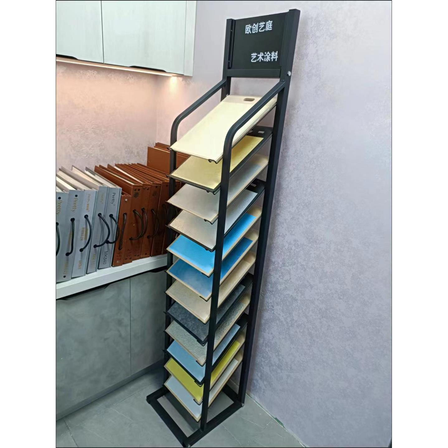 橱柜门板展架瓷砖展示架色板生态板铝扣板石材地砖样品板立式展架