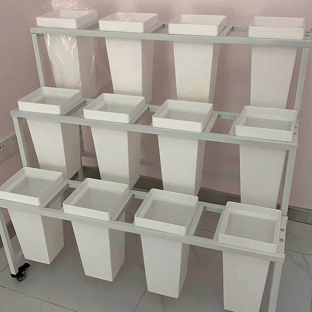 梯式鲜花架醒花桶手工艺品展示架超市商场花店出摊可移动多层金色