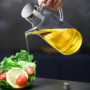 玻璃防漏油壶f加厚厨房油瓶长嘴不漏油家用壶防漏透明储装倒香油