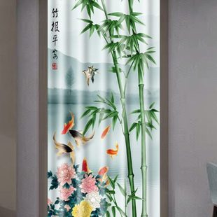 免打孔门帘隔断帘遮挡风布艺家用厕所试衣间厨房卫生间家纺布帘子