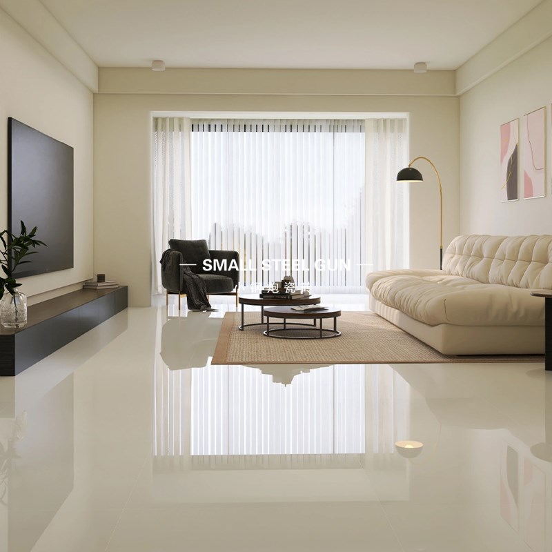 法式奶油白色800x800微水x泥客厅瓷砖 亮光哑光柔光通体超白胚地