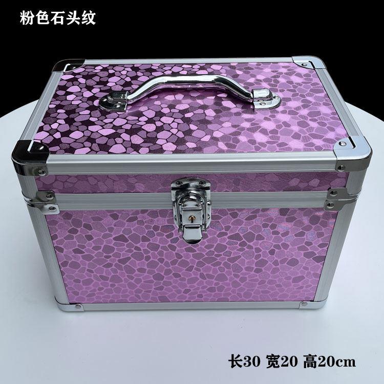 化妆箱大容量高端便携专业铝合金双层工具箱手提带锁收纳盒