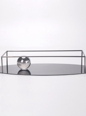 简约现代金属框架托v盘别墅酒店样板间桌面装饰品