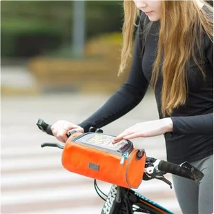 圆筒形带触屏窗大容量自行车包 单车配件包 骑行手机包 车把包