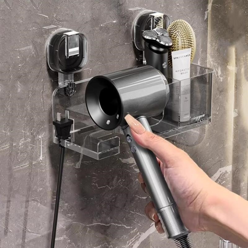吹风机置物架免打孔卫生间收纳吸盘电G吹风挂架吹风筒支架浴室架