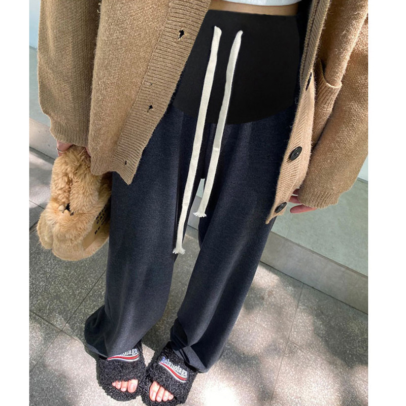 孕妇阔腿裤春秋款外穿宽松拖地裤垂感直筒裤子显瘦U糯米长裤秋冬