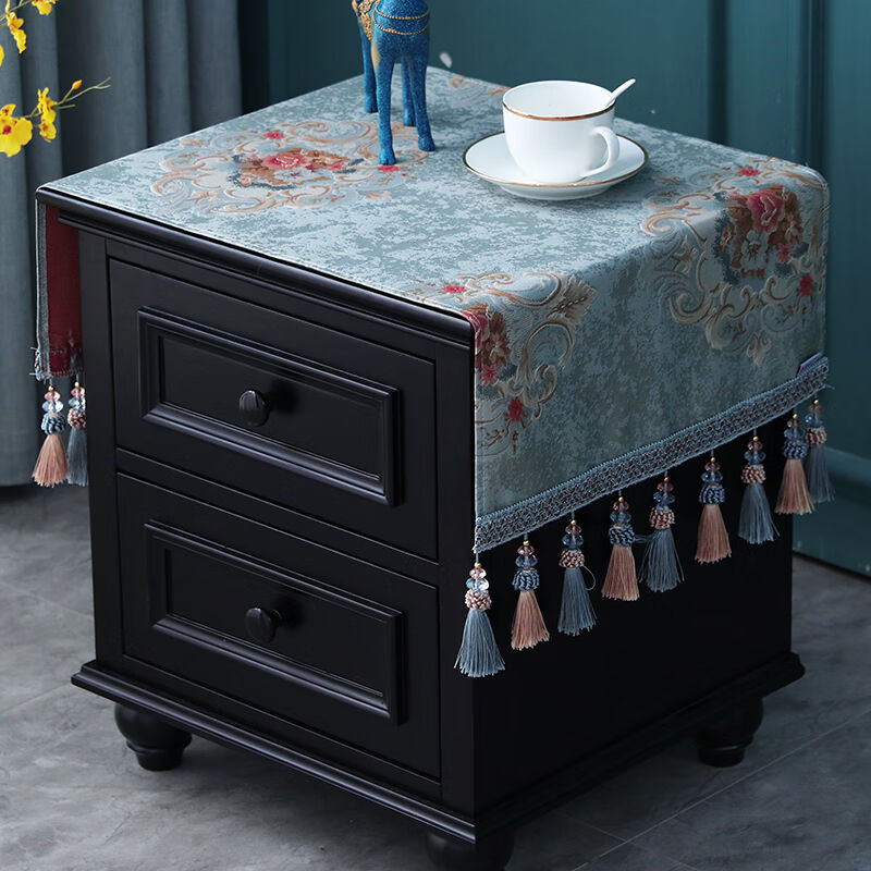 欧式床头柜盖布i盖巾家用卧室梳妆台桌布防尘罩长方形打印机台垫