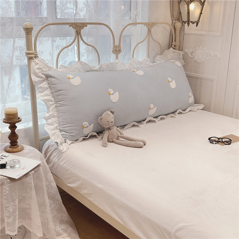 卡通绣花方靠垫可拆洗少女心花边靠背双人长靠枕床头防撞软包,居家布艺,床头靠垫,淘宝优惠券,粉丝福利购,淘宝优惠卷