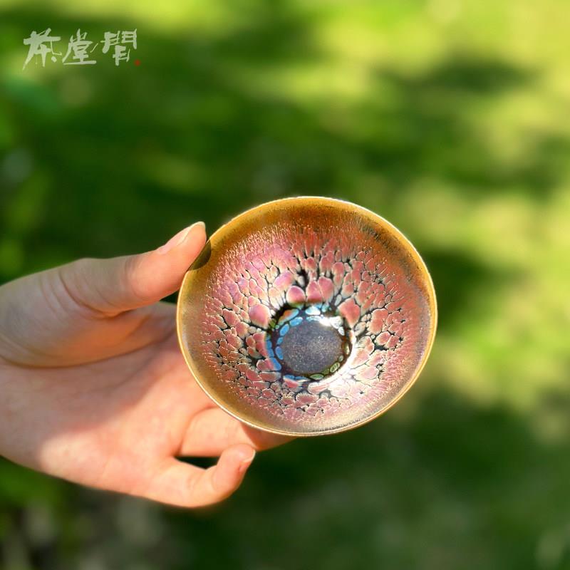 高端薄胎建盏茶杯斗笠杯压手杯精致建盏女士主人杯高档个人专用杯
