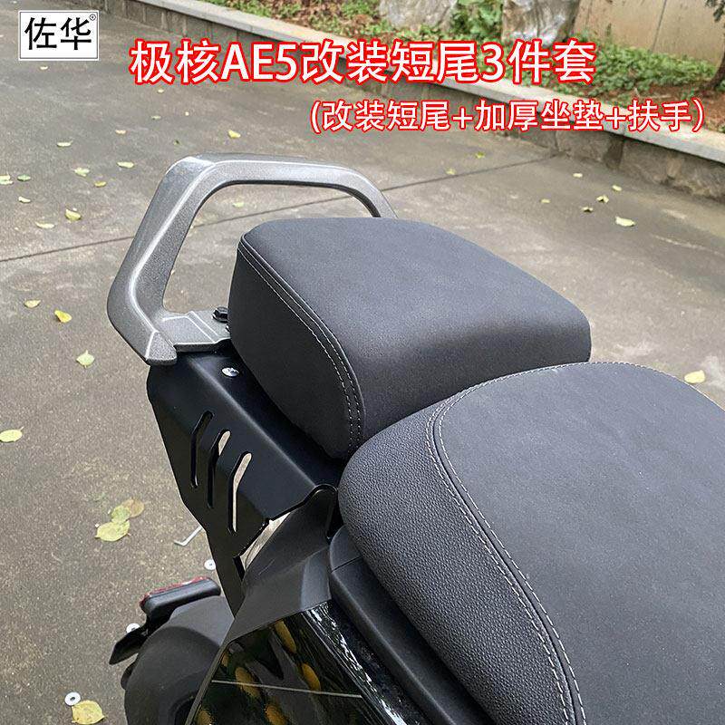 佐华适用极核电动车AE5改装短尾架后座小坐座垫扶手改装配件