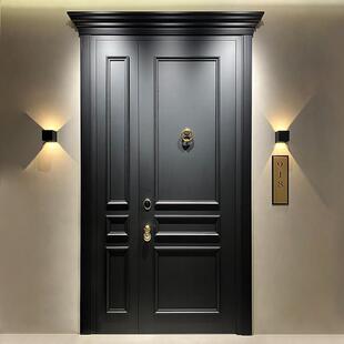 入户门防盗门别墅大门进户对开 双门法式子母门单铜门定制铸铝门