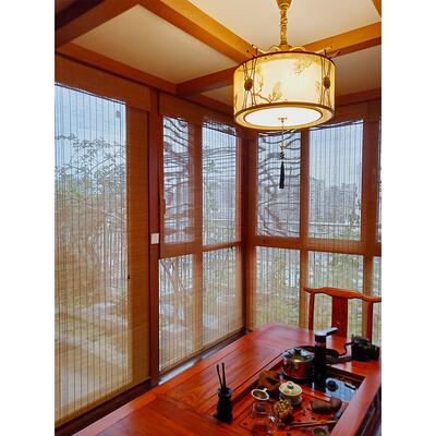 成都定制中式竹帘卷帘拉式窗帘遮光防晒门帘阳台家用隔断遮阳日式