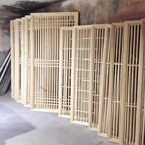 仿古门窗实木花格中式客厅装饰屏风镂空实木花窗玄关隔断家装定制