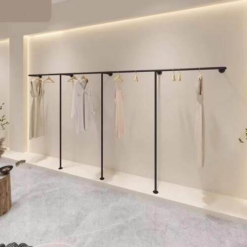 落地式服装店展示架黑色铁艺挂衣架上墙女装童装店陈列壁挂式货架