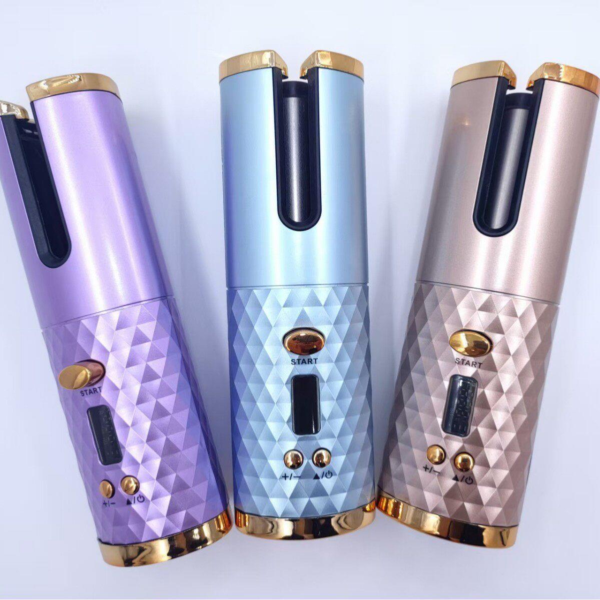 新款便携式USB充电款自动卷发器智能液晶家用迷你懒人卷发棒