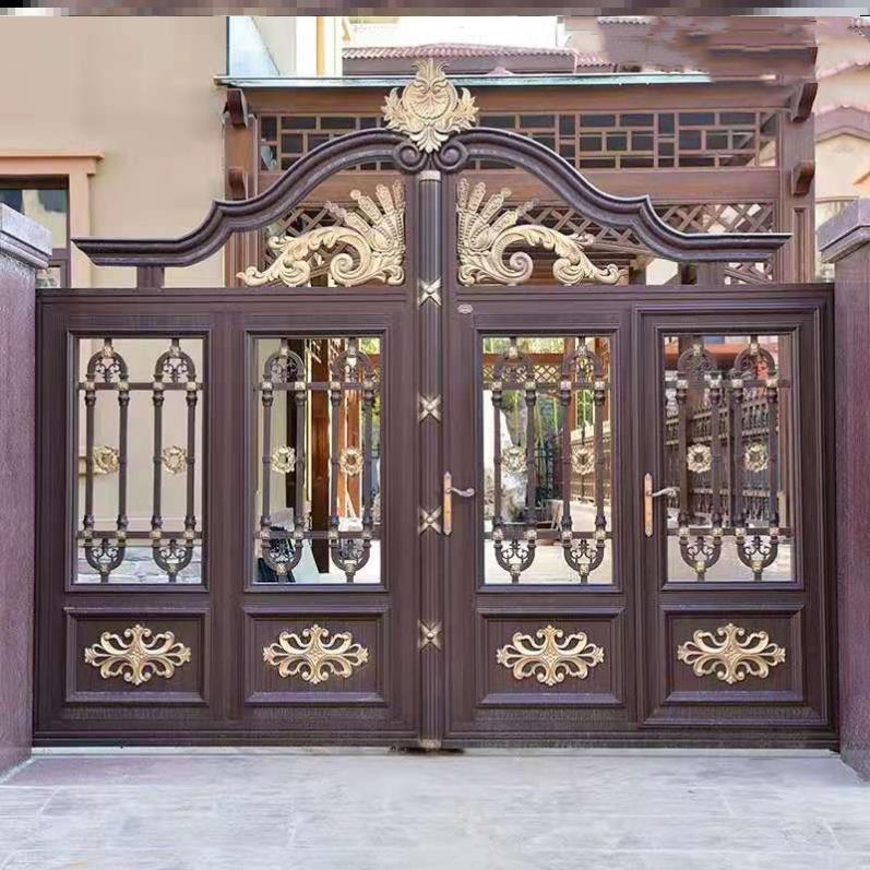 铝合金别墅庭院门户外不锈钢花园入户门铁门电动单双开门院子大门