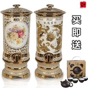 陶瓷水缸带龙头陶瓷净水器大号储水罐家用带过滤芯水桶泡茶饮水机