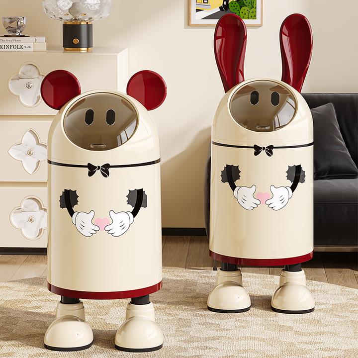 兔耳朵垃圾桶家用客厅轻奢高档房间卧室高颜值新年卡通创意卫生桶