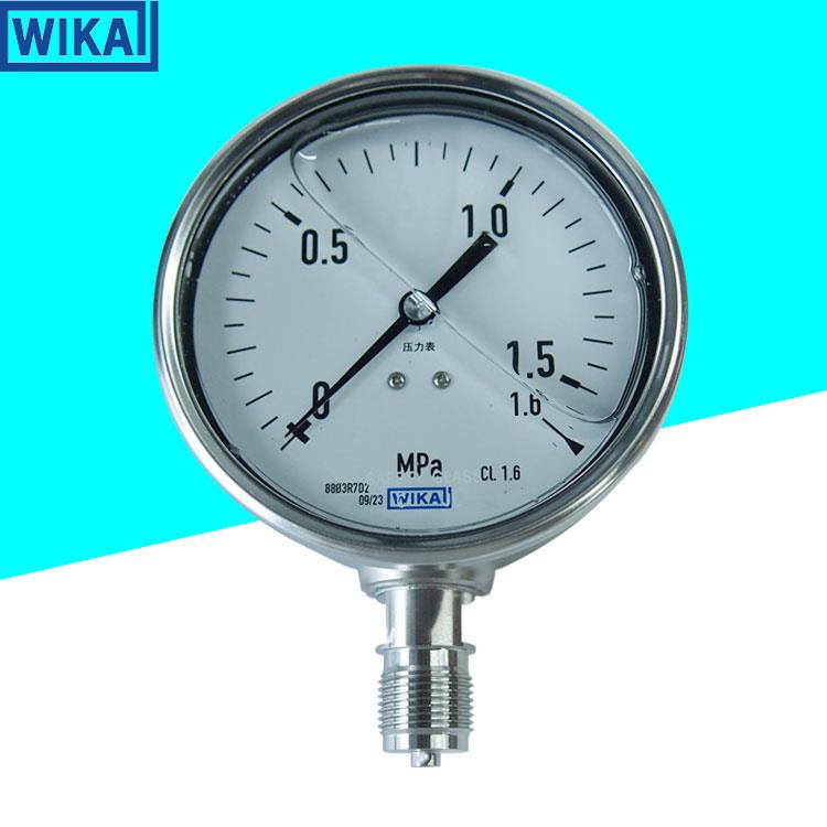 德国威卡WIKA压力表PGE23.100表盘量程0-1.6MPa径向M20*1.5转1/2
