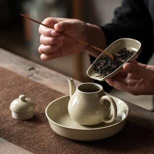 手工草木灰釉茶壶复古单壶小茶壶家用陶瓷小号泡茶壶功夫茶具 中式