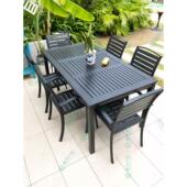 户外桌椅庭院休闲餐桌椅组合咖啡厅室外露天阳台花园露台塑木桌椅