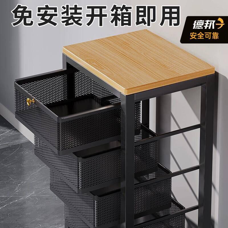 厨房蔬菜置物架菜篮子收纳架落地多层抽拉式多功能夹缝水果储拉车