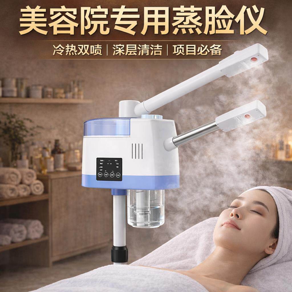 双管冷热喷蒸脸仪器美容喷雾机美容院专用热喷保湿蒸脸器冷热双喷