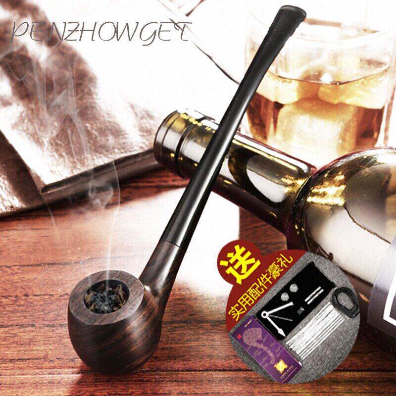 烟斗石楠木老式烟丝烟袋锅长柄斗旱烟斗实木进口过滤斗手工烟嘴