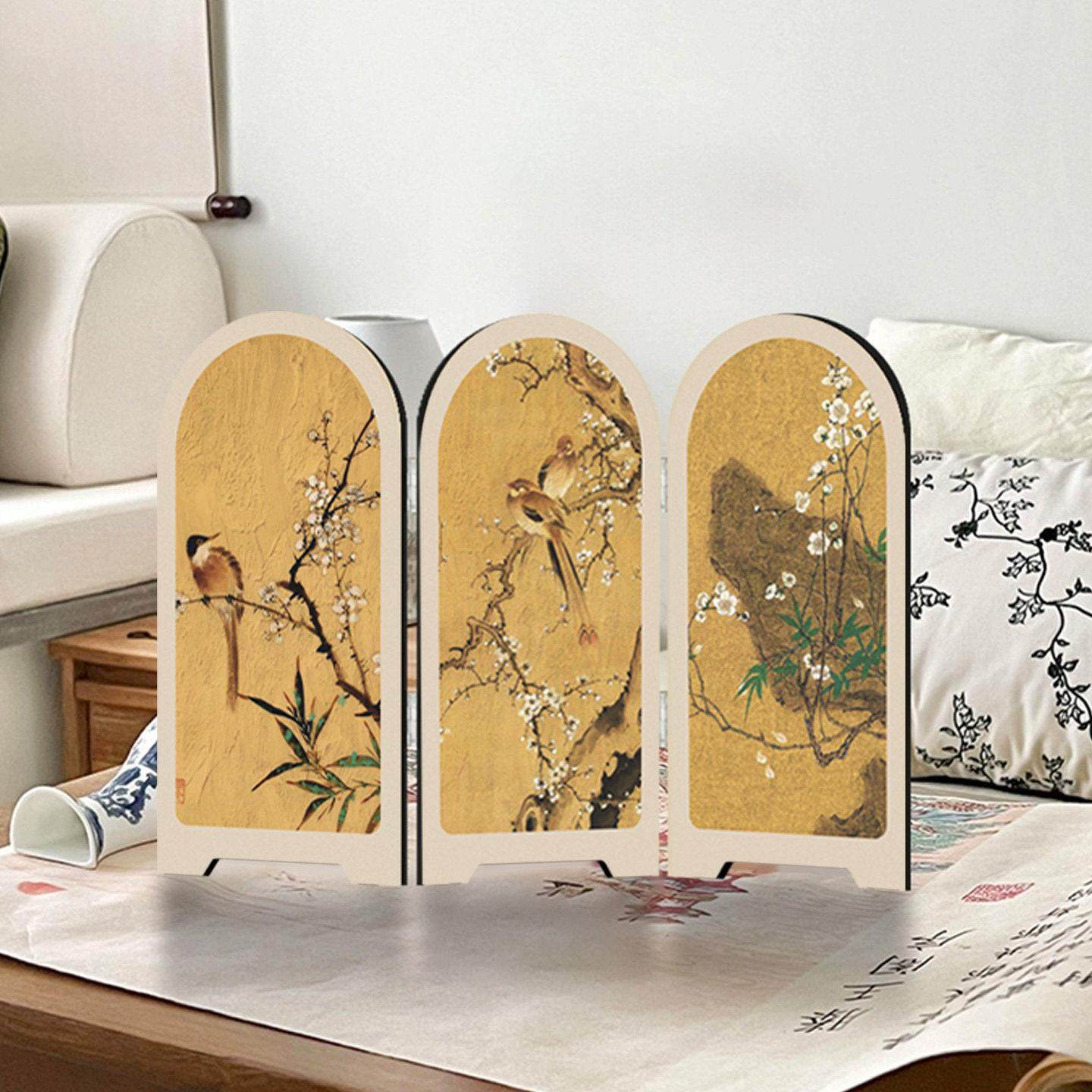 新中式卧室屏风桌面摆件客厅覆古艺术玄关电视柜摆画高级感装饰画,家居饰品,装饰摆件,淘宝优惠券,粉丝福利购,淘宝优惠卷