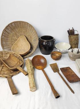 采购产品民间旧物品，老式厨房炊具，烹饪类铁勺，铲子，葫芦勺，