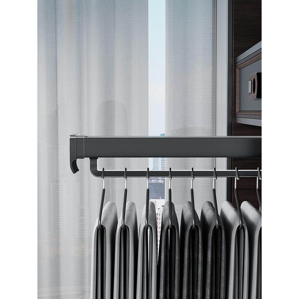 裤子架伸缩滑轨顶部安装的裤子拉出衣架衣柜内置悬挂杆家庭存储裤