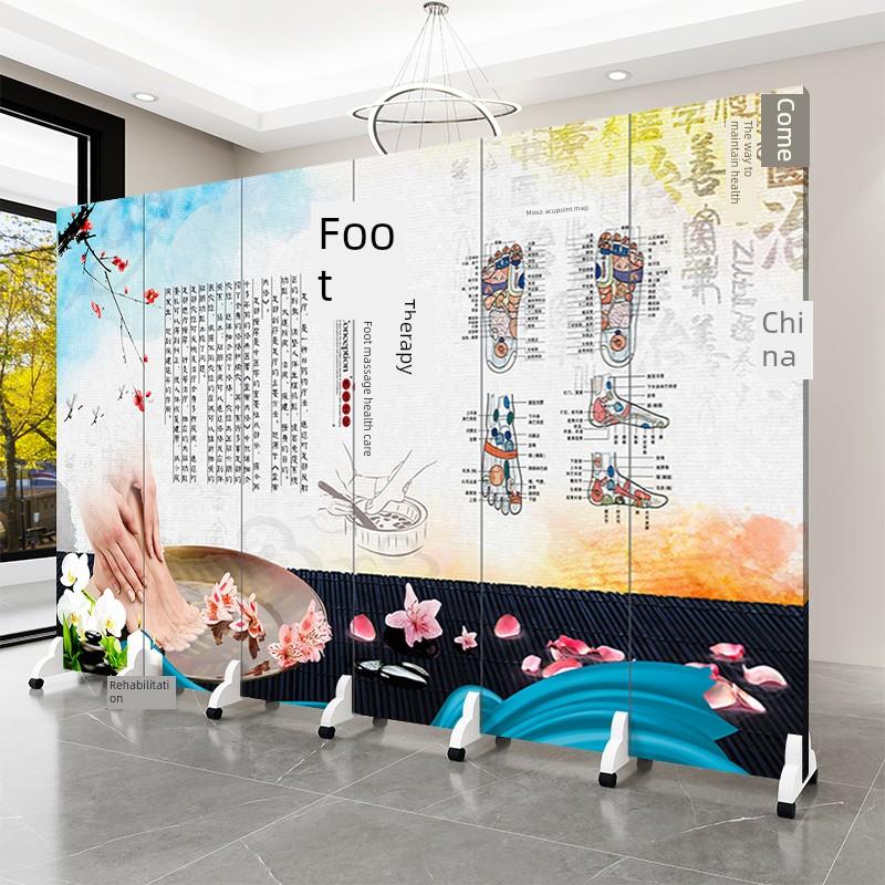 屏风隔断美容院客厅中医养生半永久纹身美甲睫毛店微整形减肥定制