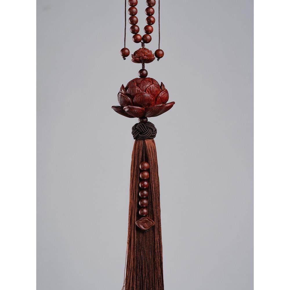 小叶紫檀莲花汽车挂件高档后照镜吊饰车内饰品男女车载佛珠平安符,汽车用品/电子/清洗/改装,车挂,淘宝优惠券,粉丝福利购,淘宝优惠卷