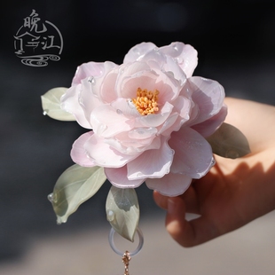 芍药 热缩花簪汉服发饰发簪古风头饰发钗簪子步摇流苏简约u型钗子