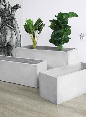 北长方形水泥花盆镁大花号泥箱w室外长条花槽户外马槽89669阳台欧