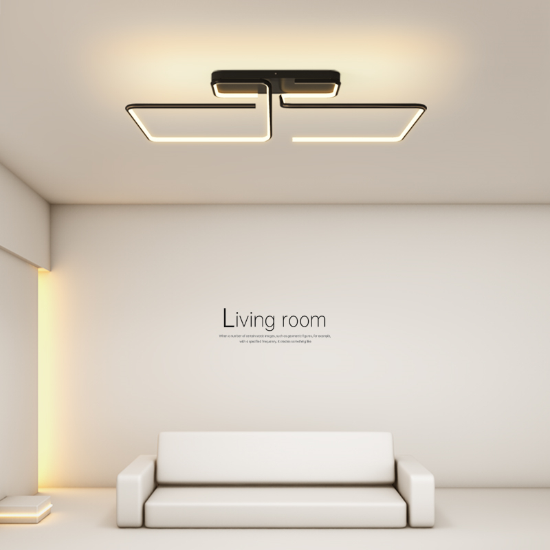 创意客厅灯大气长j方形led吸顶灯现代简约轻奢卧室灯北欧大厅灯具